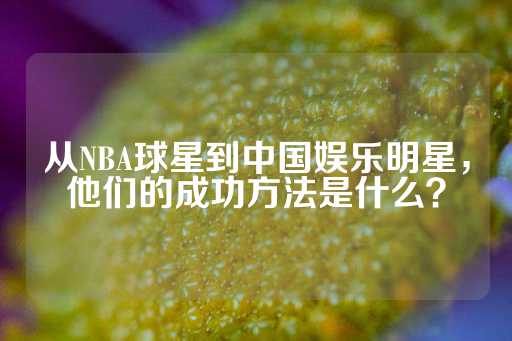 从NBA球星到中国娱乐明星，他们的成功方法是什么？-第1张图片-皇冠信用盘出租